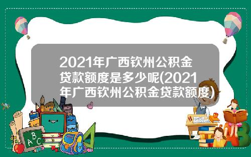 2021年广西钦州公积金贷款额度是多少呢(2021年广西钦州公积金贷款额度)