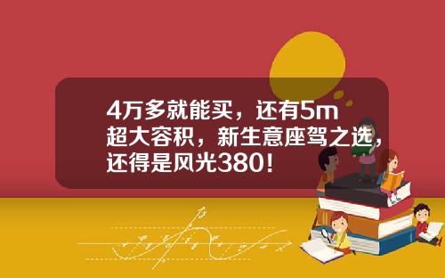 4万多就能买，还有5m³超大容积，新生意座驾之选，还得是风光380！