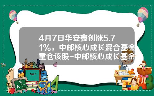4月7日华安鑫创涨5.71%，中邮核心成长混合基金重仓该股-中邮核心成长基金净值