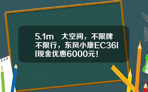 5.1m³大空间，不限牌不限行，东风小康EC36II现金优惠6000元！