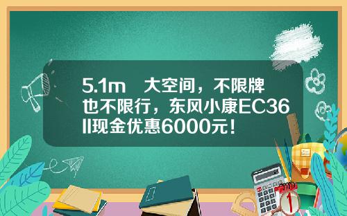 5.1m³大空间，不限牌也不限行，东风小康EC36II现金优惠6000元！