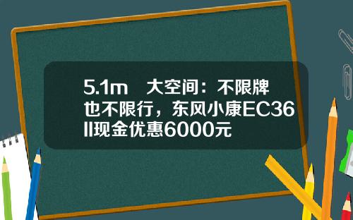 5.1m³大空间：不限牌也不限行，东风小康EC36II现金优惠6000元