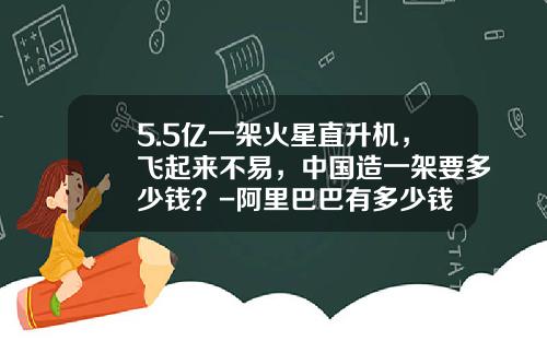 5.5亿一架火星直升机，飞起来不易，中国造一架要多少钱？-阿里巴巴有多少钱