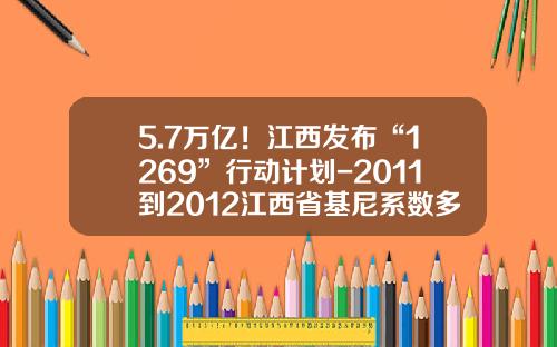 5.7万亿！江西发布“1269”行动计划-2011到2012江西省基尼系数多少