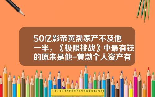 50亿影帝黄渤家产不及他一半，《极限挑战》中最有钱的原来是他-黄渤个人资产有多少