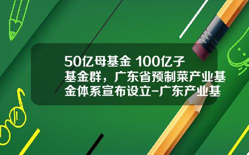 50亿母基金+100亿子基金群，广东省预制菜产业基金体系宣布设立-广东产业基金