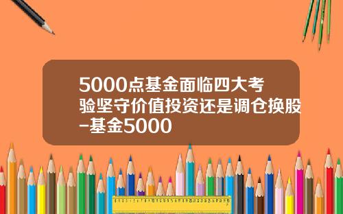 5000点基金面临四大考验坚守价值投资还是调仓换股-基金5000