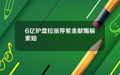 6亿护盘拉涨停紫金献媚躲索赔