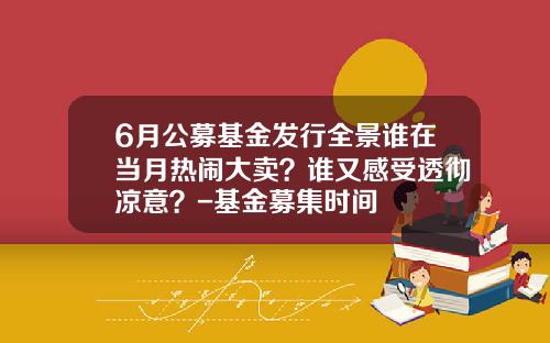 6月公募基金发行全景谁在当月热闹大卖？谁又感受透彻凉意？-基金募集时间