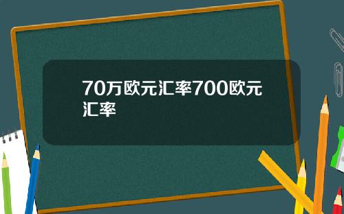 70万欧元汇率700欧元汇率