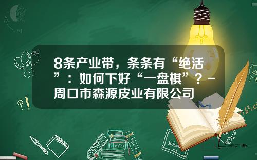 8条产业带，条条有“绝活”：如何下好“一盘棋”？-周口市森源皮业有限公司