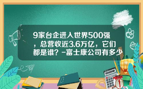9家台企进入世界500强，总营收近3.6万亿，它们都是谁？-富士康公司有多少资产