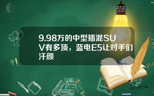 9.98万的中型插混SUV有多顶，蓝电E5让对手们汗颜