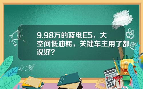 9.98万的蓝电E5，大空间低油耗，关键车主用了都说好？