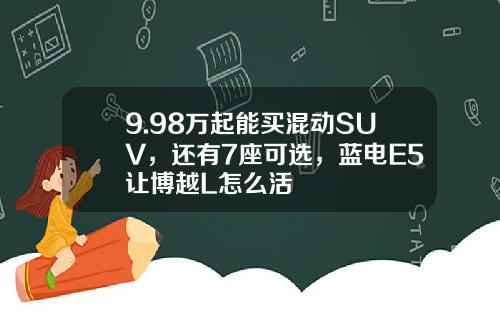 9.98万起能买混动SUV，还有7座可选，蓝电E5让博越L怎么活