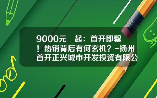 9000元㎡起：首开即罄！热销背后有何玄机？-扬州首开正兴城市开发投资有限公司