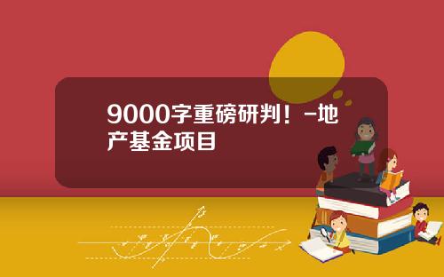 9000字重磅研判！-地产基金项目