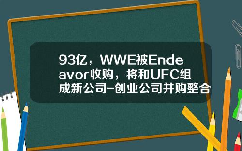 93亿，WWE被Endeavor收购，将和UFC组成新公司-创业公司并购整合