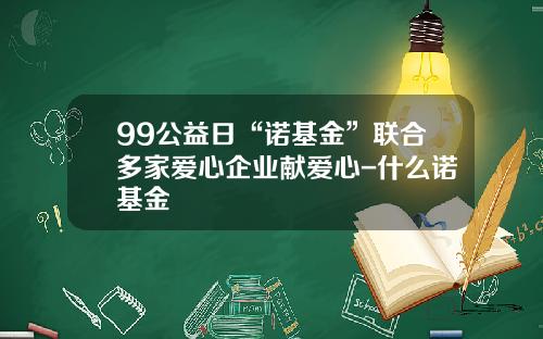 99公益日“诺基金”联合多家爱心企业献爱心-什么诺基金