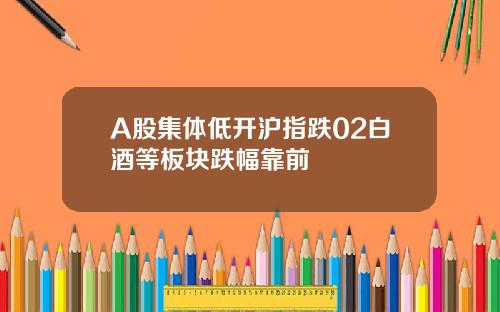 A股集体低开沪指跌02白酒等板块跌幅靠前