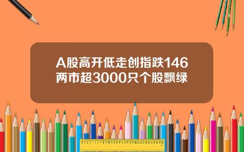 A股高开低走创指跌146两市超3000只个股飘绿