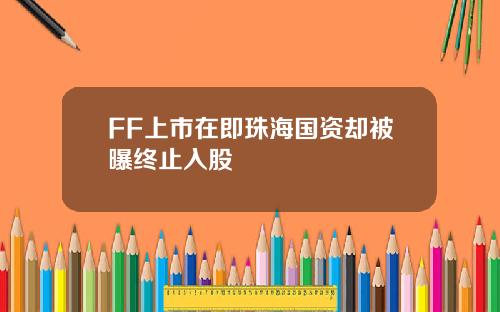 FF上市在即珠海国资却被曝终止入股