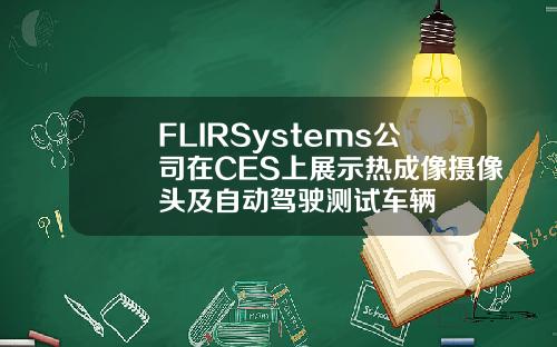 FLIRSystems公司在CES上展示热成像摄像头及自动驾驶测试车辆