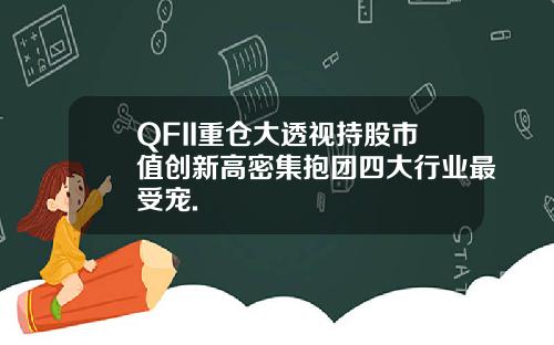 QFII重仓大透视持股市值创新高密集抱团四大行业最受宠.