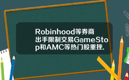 Robinhood等券商出手限制交易GameStop和AMC等热门股重挫.