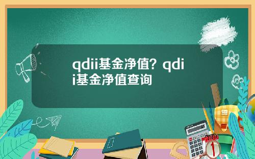 qdii基金净值？qdii基金净值查询