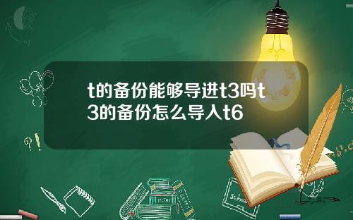 t的备份能够导进t3吗t3的备份怎么导入t6