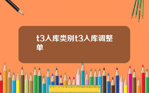 t3入库类别t3入库调整单