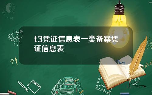 t3凭证信息表一类备案凭证信息表