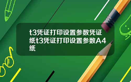 t3凭证打印设置参数凭证纸t3凭证打印设置参数A4纸