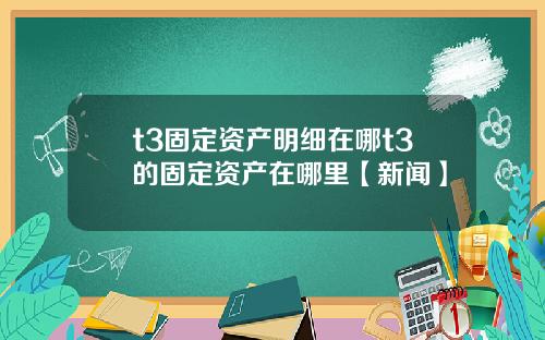 t3固定资产明细在哪t3的固定资产在哪里【新闻】