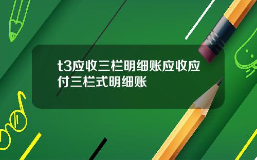 t3应收三栏明细账应收应付三栏式明细账