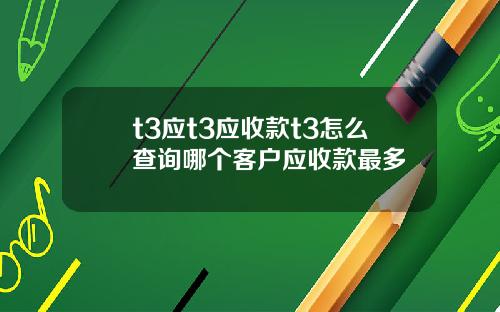 t3应t3应收款t3怎么查询哪个客户应收款最多