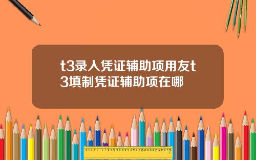 t3录入凭证辅助项用友t3填制凭证辅助项在哪