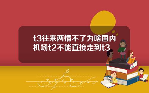 t3往来两情不了为啥国内机场t2不能直接走到t3