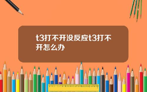 t3打不开没反应t3打不开怎么办