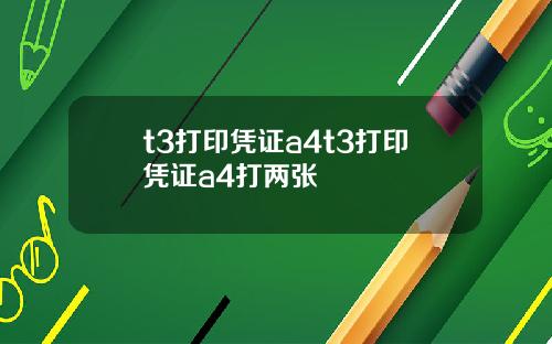t3打印凭证a4t3打印凭证a4打两张