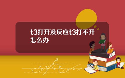 t3打开没反应t3打不开怎么办