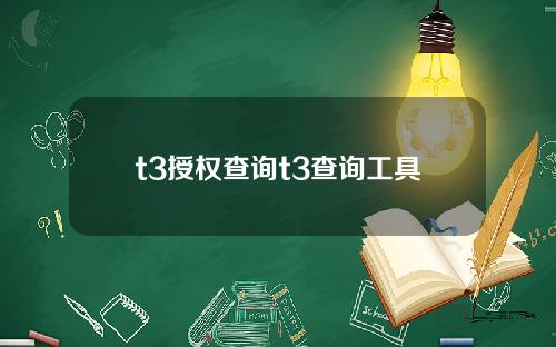 t3授权查询t3查询工具