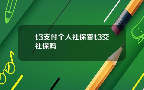 t3支付个人社保费t3交社保吗