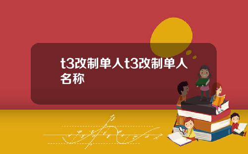 t3改制单人t3改制单人名称