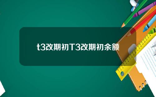 t3改期初T3改期初余额