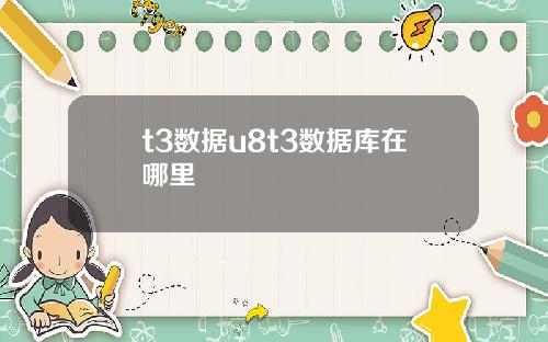 t3数据u8t3数据库在哪里