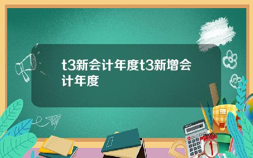 t3新会计年度t3新增会计年度