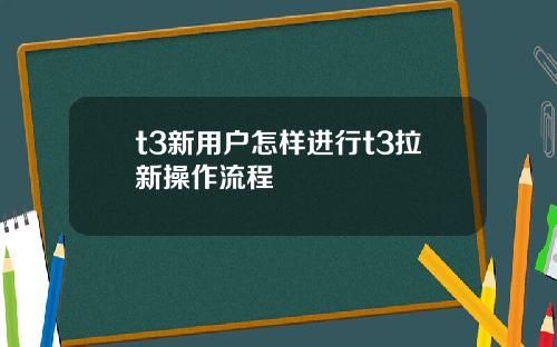 t3新用户怎样进行t3拉新操作流程