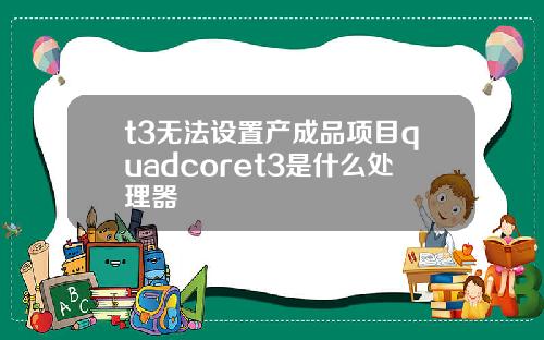 t3无法设置产成品项目quadcoret3是什么处理器